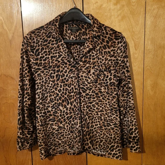 Donna Karan pajama set velour leopard print Size Large - Picture 6 of 13